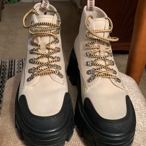 Zara Canvas Combat Boots